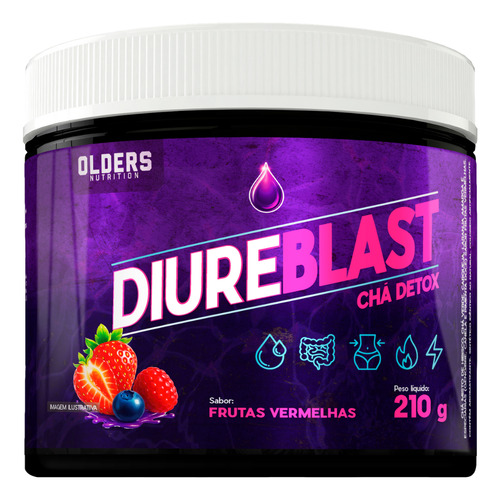 Diureblast Diurético Detox Termogênico 220g Frutas Sabor Frutas Vermelhas