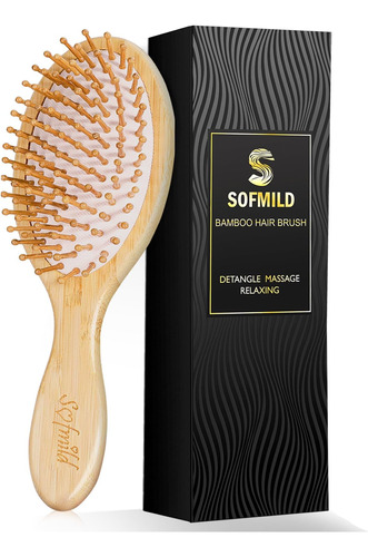 Cepillo De Pelo Con Paleta De Madera De Bambú Sofmild, Cerda