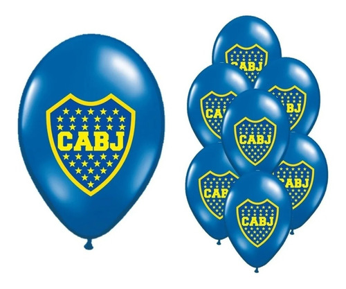 10 Globos Latex 12 Pulgadas Boca Juniors 