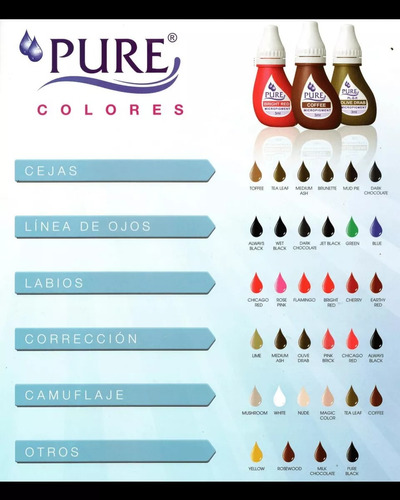 Pigmentos Pure Para Micropigmentación 