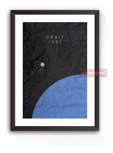 Quadro Decorativo Orbit 1957 Astronomia Poster Fisica Lua