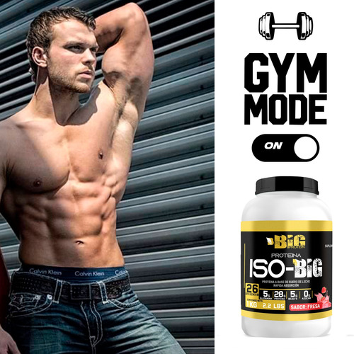 Proteína Whey Hidrolizada Isolate Big Protein 1kg 26 Servs Fresa