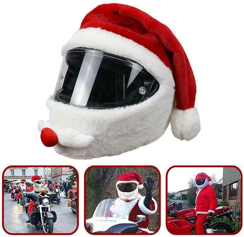 Funda Para Casco Papá Noel Sombrero Navidad Para Casco Moto