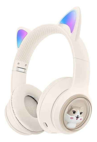 Audífonos Orejas De Gato Bluetooth Recargables Luz Led Akz01