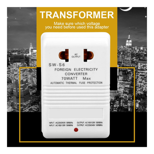 Convertidor De Voltaje De Moncer 70w Pase Y Transformador De