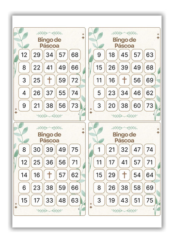 Bingo De Páscoa - 120 Cartelas Para Baixar E Imprimir