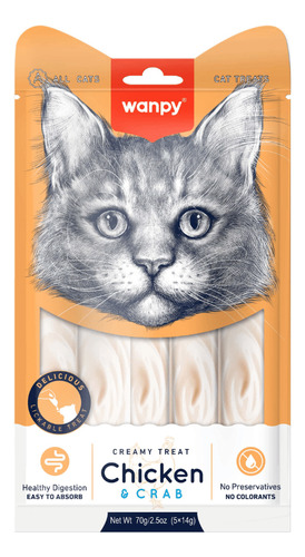 Wanpy Creamy Gatos Sabor Pollo Con Cangrejo 70 G