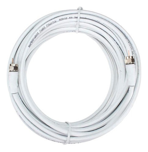 Cabo Coaxial Branco Pra Tv 15 Metros Impedância 75 Ohms