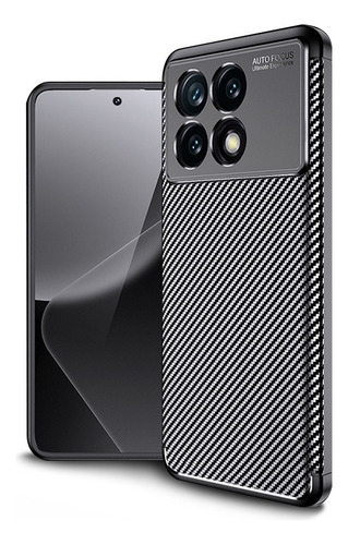 ~ For Poco F6 Pro 5g Carbon Fiber Soft Shockproof Back Case