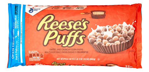Reeses Puffs Cereal 992g | Chocolate Y Cacahuate Crujiente