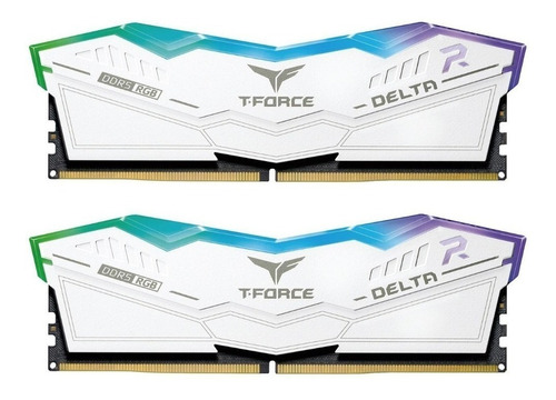 Memoria RAM T-Force Delta RGB gamer color blanco  32GB 2x16 Team Group