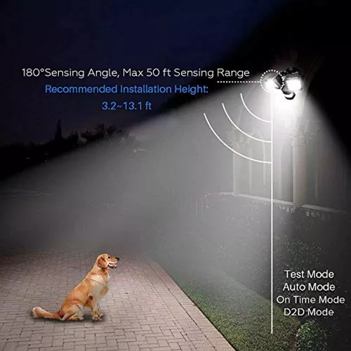 Luces LED de exterior con sensor de movimiento de seguridad, de Sansi, 30 W  (el equivalente incandescente a 250 W), 3,400 lm, luz diurna 5000 K, luz