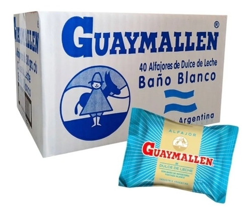 Alfajores Guaymallen  Blanco X 40 Golosinera Naranjaylimon 