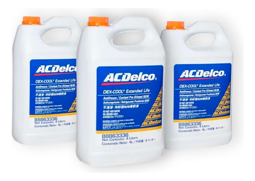 Pack 3 Refrigerantes Acdelco Dex-cool 4lts
