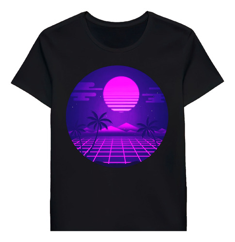 Remera Retro 80s Sunset Palm Tree 78971818