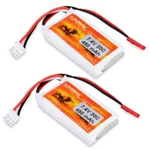 Comprar 2 × 2s 7.4v 450mah 20c Lipo Batería Jst Conector Para Rc 250