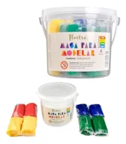 Comprar Balde 1kg Masas Para Modelar En Cubo X4 Colores - Ilustra 