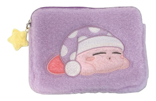 Monedero De Peluch Kirby Original Morado Con Cierre 15 Cm