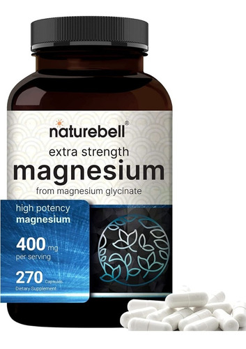 Magnesio Glicinato 400mg 270 Capsulas Alta Absorción Estrés