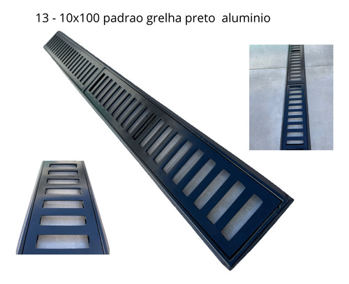 Kit 13 Ralo Linear 10x100 Preto Eletrostatica Aluminio