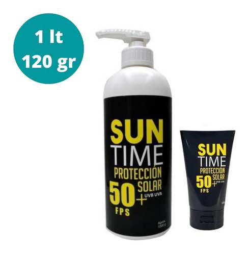 Bloqueador De Sol F50 1 Litro+120 Gr Suntime