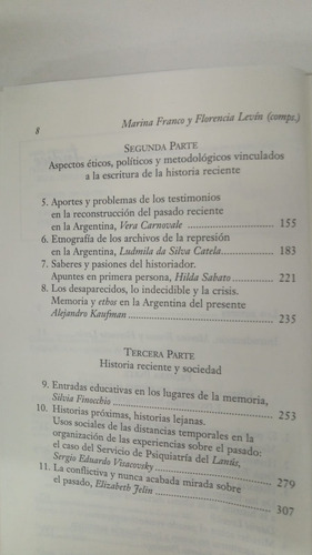 Historia Reciente - Marina Franco Y Florencia Levin (comps)