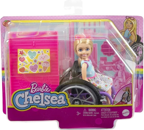 Barbie Chelsea Irmã Cadeirante Loira Mattel 
