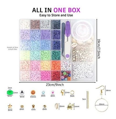 Kit Cuentas De Arcilla Para Hacer Pulseras 24 Colores