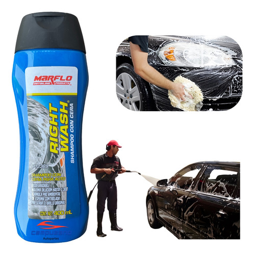 Shampu Automotriz Con Cera Marflo Right Whash 400 Ml