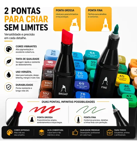 OUT 全2 2巻セット Caneta Dual Brush Ponta Dupla 262 Cores Com Estojo | MercadoLivre