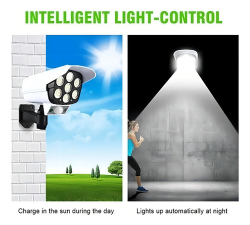 Foco Solar Tipo Camara+sensor De Movimiento + Control Remoto