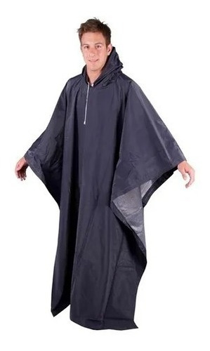 Poncho Unisex Lluvia Impermeable Poliester Pvc Plastificado 