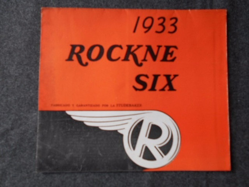 Rockne Six 1933 Studebaker Catálogo Desplegable En Póster