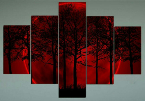 Quadro Decorativo Lua Entre Árvores 100cm X 60cm