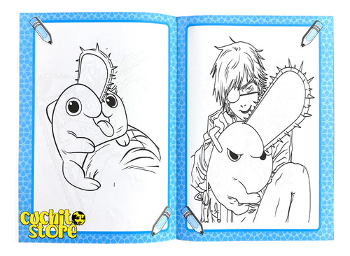 Mini Mega Libro Para Colorear Pochita Chainsaw Man