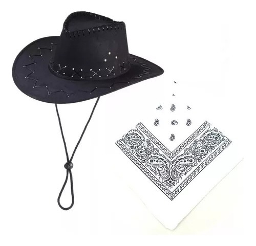 Sombreros Gamuza Para Adultos + Pañoleta Vaquero Disfraz