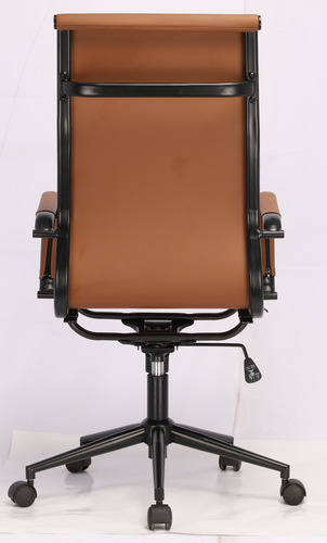 Cadeira Presidente Anm03 Black/white Caramelo/base Preta Couro Sintético