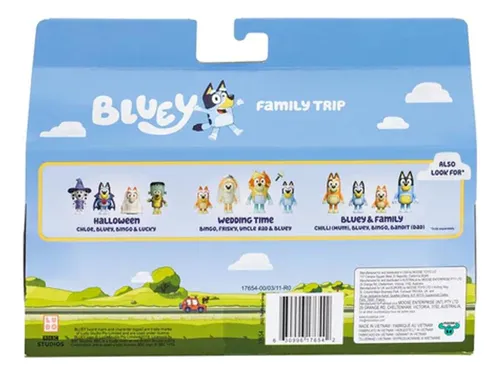 Bluey Pack De 4 Figuras Familia Amigos Colegio De Bluey
