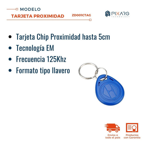 Imagen 2 de 6 de Llavero Rfid De Proximidad Control De Acceso 125khz 26bits