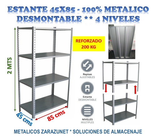 Anaquel 45x85 Estante 100% Metál Grande (promo)