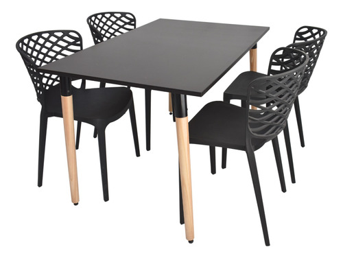 Combo Comedor Eames Mesa 1,40 X 80 Y 4 Sillas Calegari