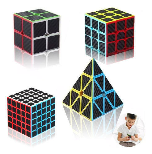 Cubo De Rubik 2x2 3x3 5x5 Pirámide Z Cobra Fibra De Carbono