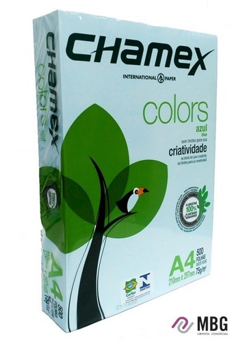 Resma De Papel Chamex Color Celeste A4 75gr