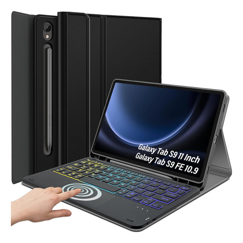 Funda Con Teclado Retroiluminado Samsung Galaxy Tab S9 Fe 20 Color