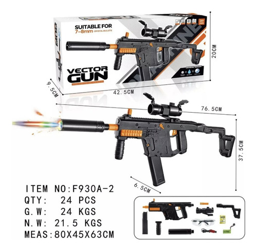 Vector Gun Pistola De Hidrogel Eléctrica Ráfaga Automática
