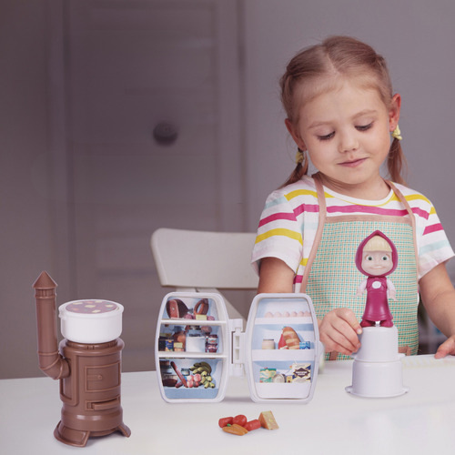 Juguete Muñeca Figuras Masha Y El Oso Playset Cocina