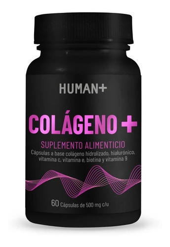 Human+ Colágeno+ Colágeno Hdrolizado 60 Cápsulas De 500mgc/u Sabor Botella Negra