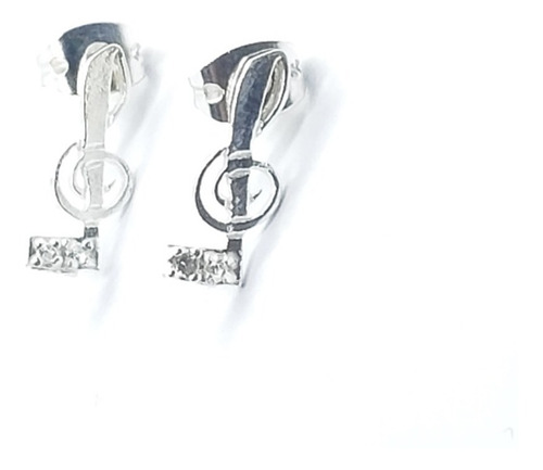 Aretes De Nota Sol De Plata 925+estuche N1