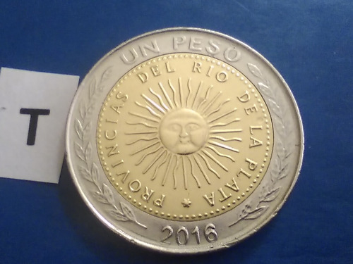 Argentina De 1 Peso Año Del Señor 2016 Moneda De Argentina (Usado)