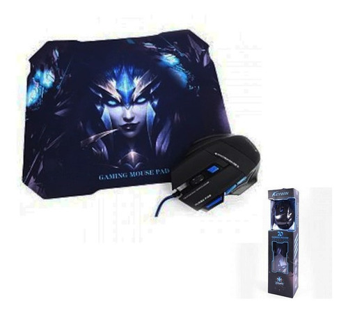 Mouse Gamer Led 7 Botones Dpi 3200  + Mouse Pad 